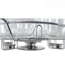 Rechaud Giratório Com 6 Compartimentos Aço Inox e Vidro 52cm