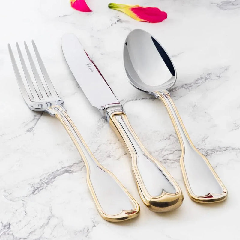 Faqueiro St. James 130 Peças Paris Gold Inox