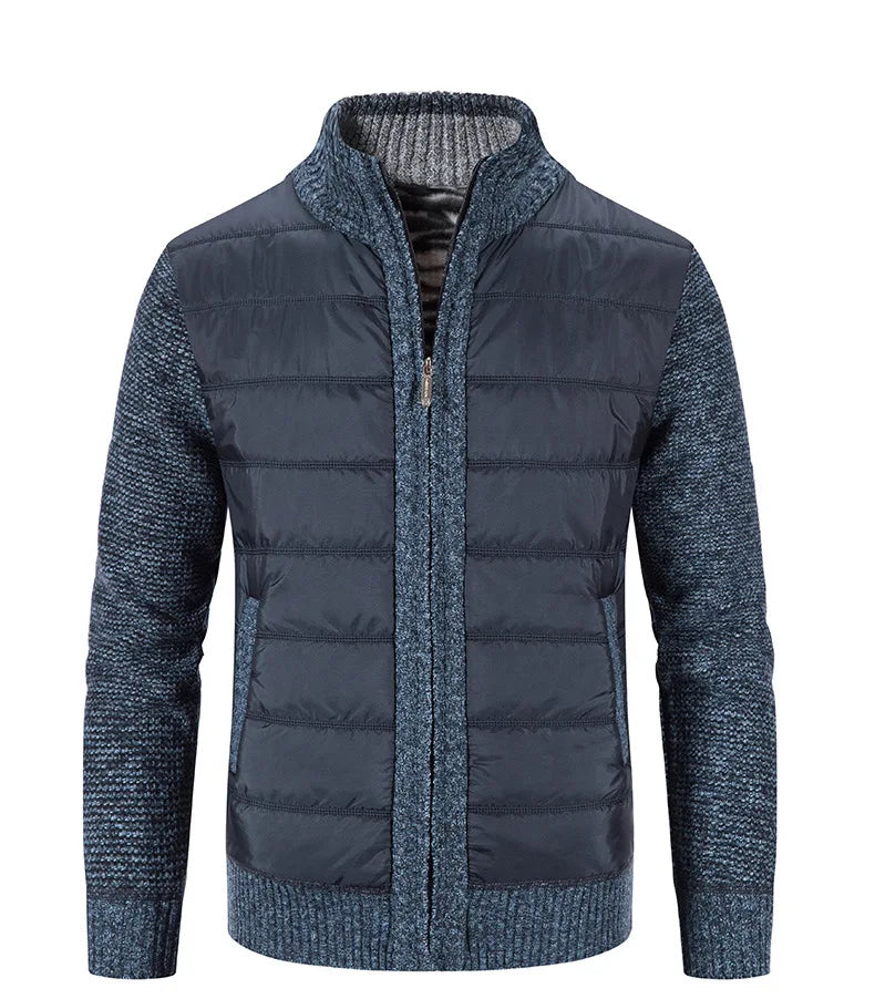 Jaqueta Puffer Masculina com Manga em Lã