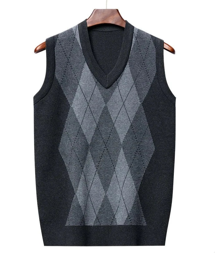 Colete Xadrez Masculino de Lã - Estilo e Conforto