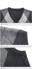 Colete Xadrez Masculino de Lã - Estilo e Conforto