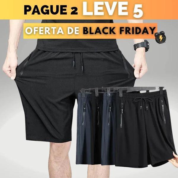 [KIT 5 SHORTS] UNISSEX - Bermudas Esporte em Seda Gelo + Brinde Exclusivo (Últimas Unidades)